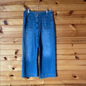 The Colette Crop High-Rise Wide-Leg Jeans by Maeve The Colette